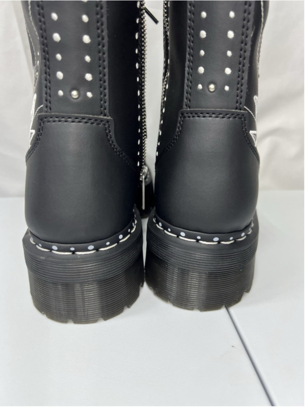 Dr Martens Jadon Hi Solar Flare Boot Embroidery Black 11L 10M Goth Punk Festive - Picture 6 of 14